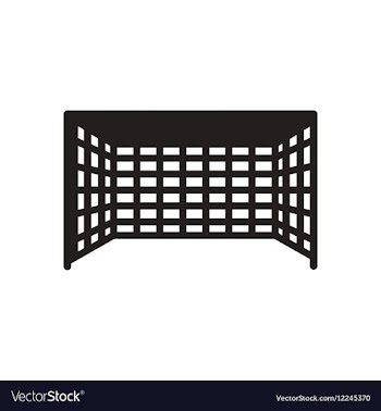 Flat icon in black and white Football goal vector image