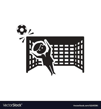 Flat icon in black and white football goalkeeper vector image