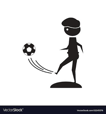 Flat icon in black and white football player vector image