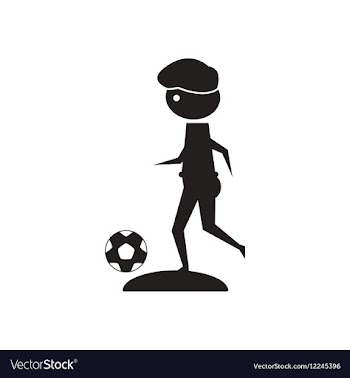 Flat icon in black and white football player vector image