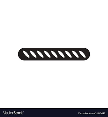 Flat icon in black and white French baguette vector image
