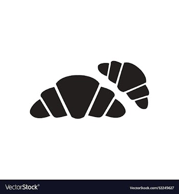Flat icon in black and white French croissants vector image