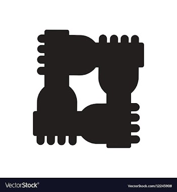 Flat icon in black and white friendly hand vector image