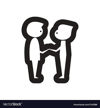 Flat icon in black and white friends vector image