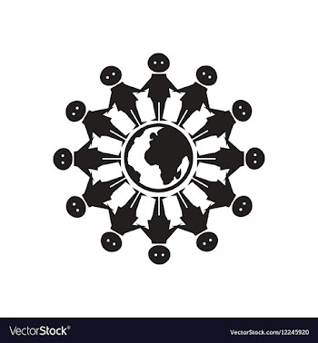 Flat icon in black and white friendship of Peoples vector image