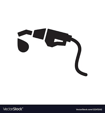 Flat icon in black and white fuel gun vector image