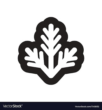 Flat icon in black and white fur-tree branch vector image