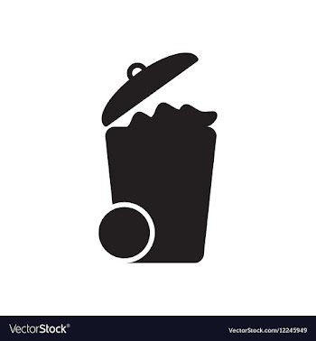 Flat icon in black and white garbage vector image