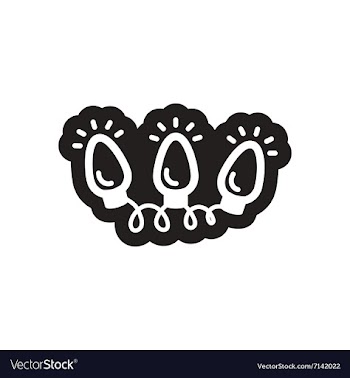 Flat icon in black and white garland flashlights vector image