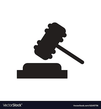 Flat icon in black and white gavel vector image