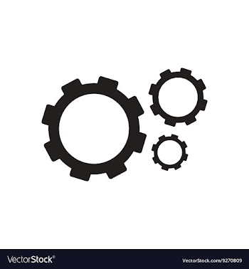 Flat icon in black and white gears vector image