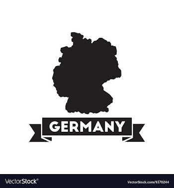 Flat icon in black and white Germany map vector image