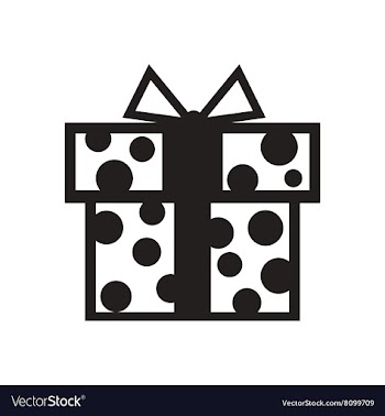 Flat icon in black and white gift box vector image
