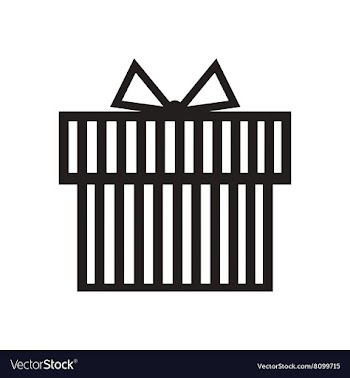 Flat icon in black and white gift box vector image