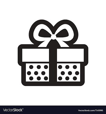 Flat icon in black and white gift vector image