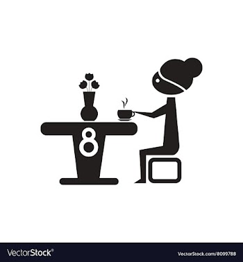 Flat icon in black and white girl drinks coffee vector image
