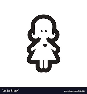 Flat icon in black and white girl in love vector image