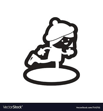 Flat icon in black and white girl on skates vector image