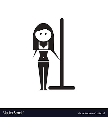 Flat icon in black and white girl pylon vector image