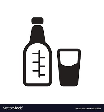 Flat icon in black and white glass bottle vector image