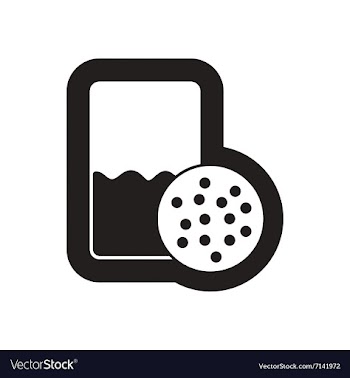 Flat icon in black and white glass milk biscuits vector image