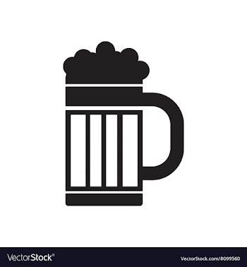 Flat icon in black and white glass of beer vector image