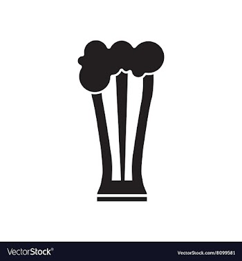 Flat icon in black and white glass of beer vector image