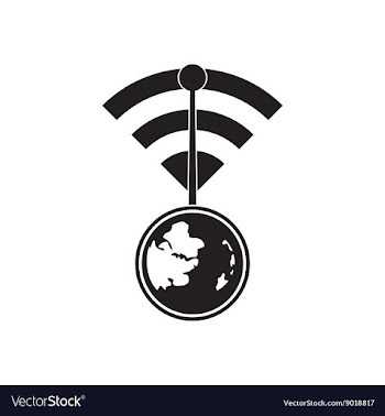 Flat icon in black and white global network vector image
