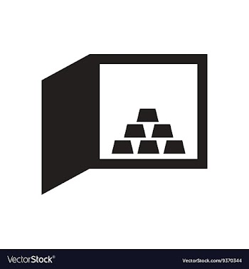 Flat icon in black and white gold bullion safe vector image
