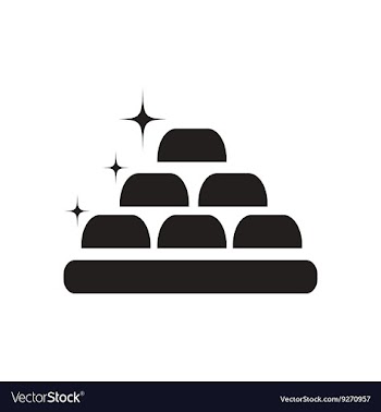 Flat icon in black and white gold bullion vector image