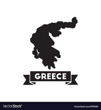 Flat icon in black and white Greece map vector image