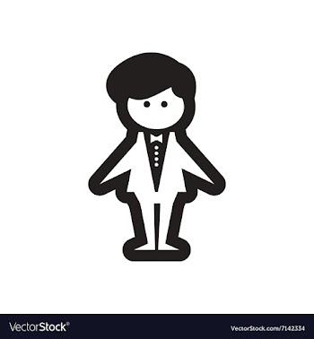 Flat icon in black and white groom vector image
