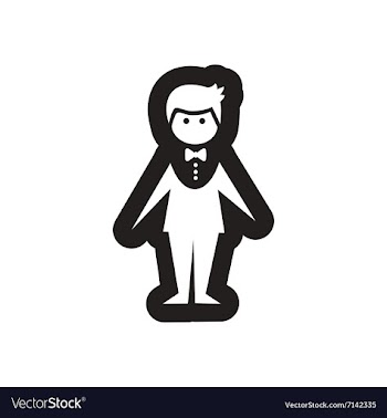 Flat icon in black and white groom vector image