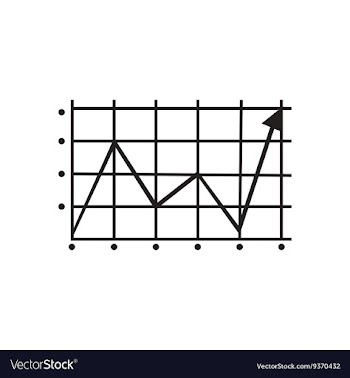 Flat icon in black and white growing schedule vector image