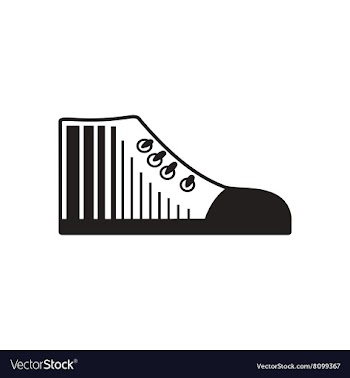 Flat icon in black and white gumshoes vector image
