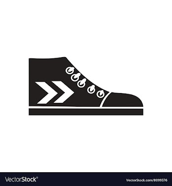 Flat icon in black and white gumshoes vector image