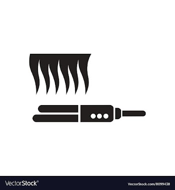 Flat icon in black and white hair straightener vector image