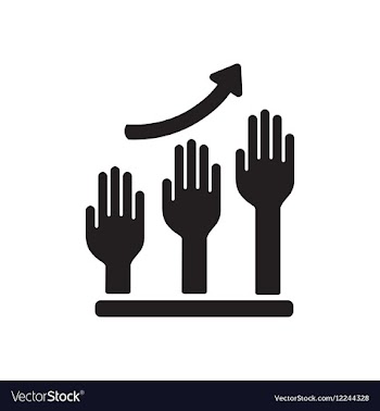Flat icon in black and white hand graph vector image