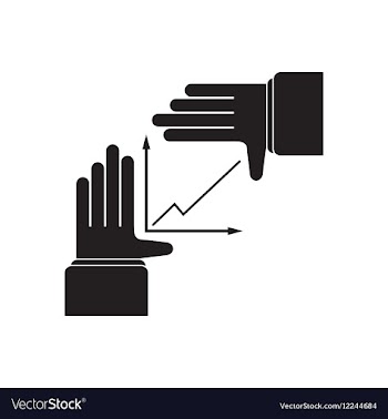 Flat icon in black and white hand graph vector image