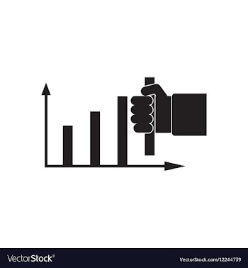 Flat icon in black and white hand graph vector image