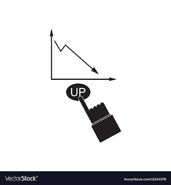Flat icon in black and white hand graph vector image