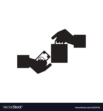 Flat icon in black and white hand money bag vector image