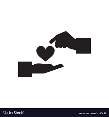 Flat icon in black and white hands heart vector image