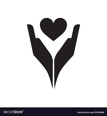 Flat icon in black and white hands heart vector image