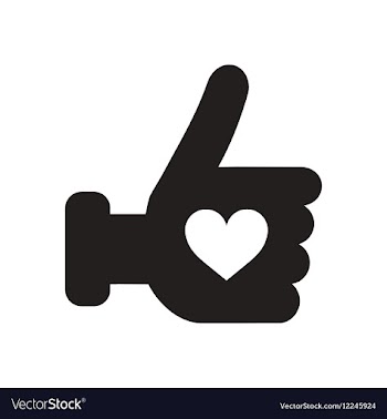 Flat icon in black and white heart hand vector image
