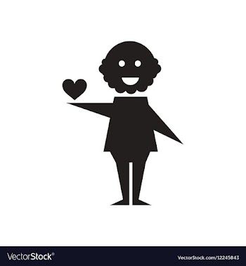 Flat icon in black and white heart man vector image