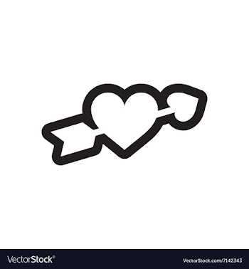 Flat icon in black and white heart vector image
