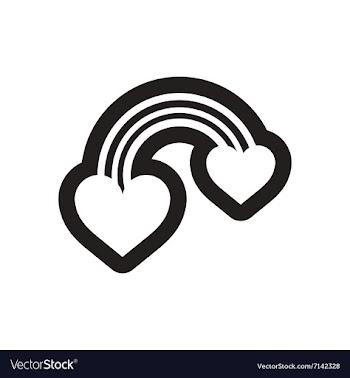 Flat icon in black and white hearts vector image