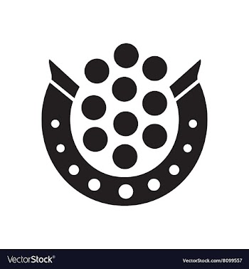 Flat icon in black and white horseshoe coins vector image