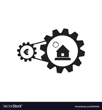 Flat icon in black and white house money vector image